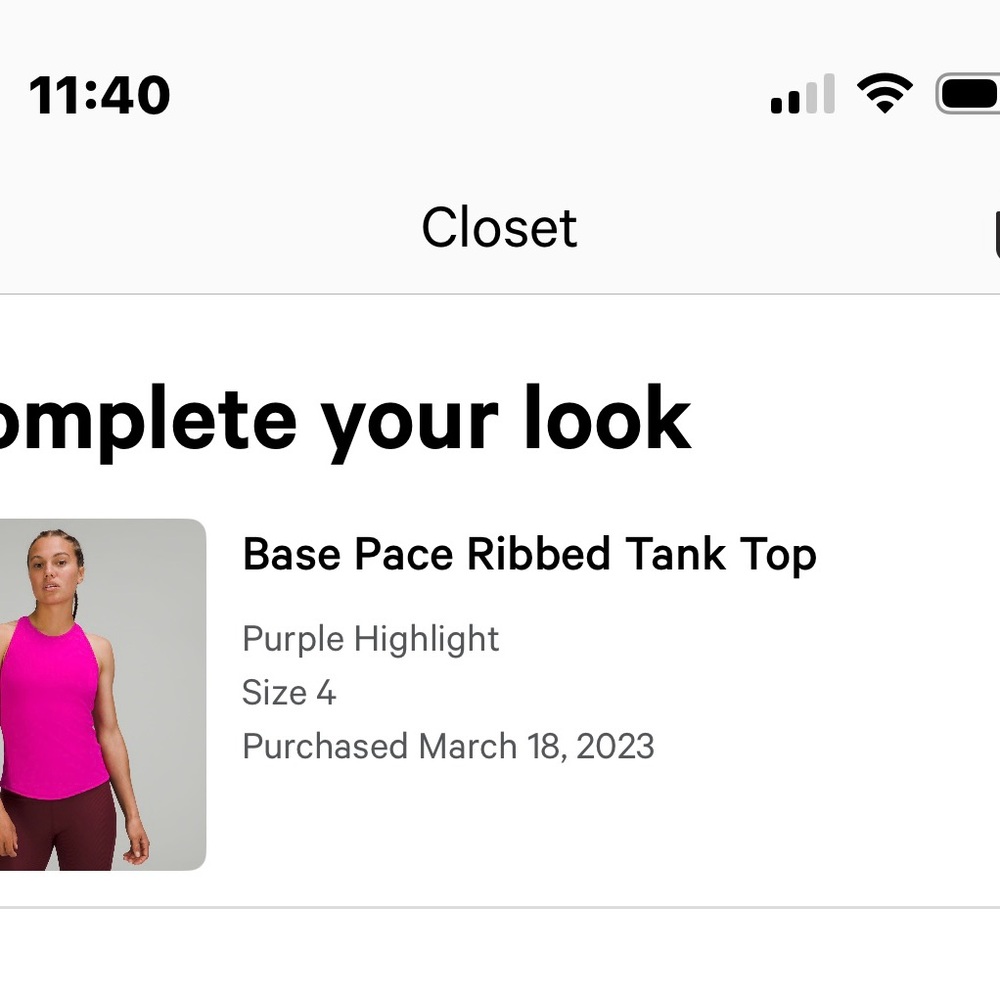 Lululemon Athletica Base Pace Ribbed Tank - Picture 4 of 4